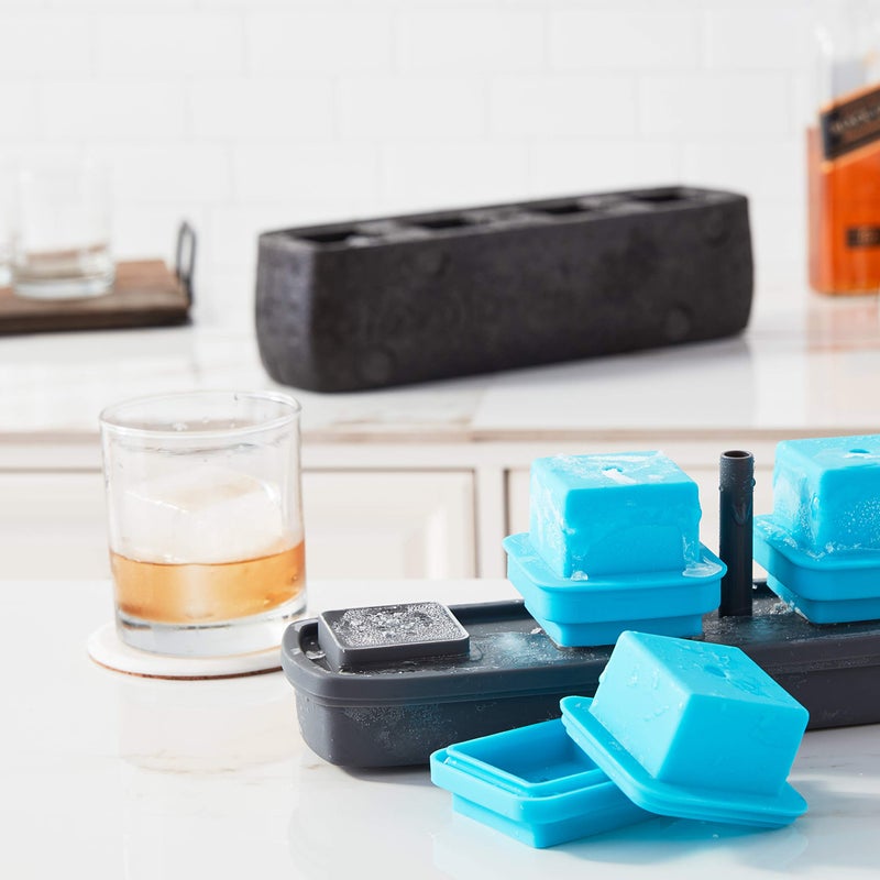 Tovolo Crystal Clear Ice Cube Maker King Cube System for Perfectly Clear Ice Cubes for Whisky Bourbon Cocktails, Seamless 2 Inch Rocks Set of 4 Molds Creates Premium Craft Ice - Image 2